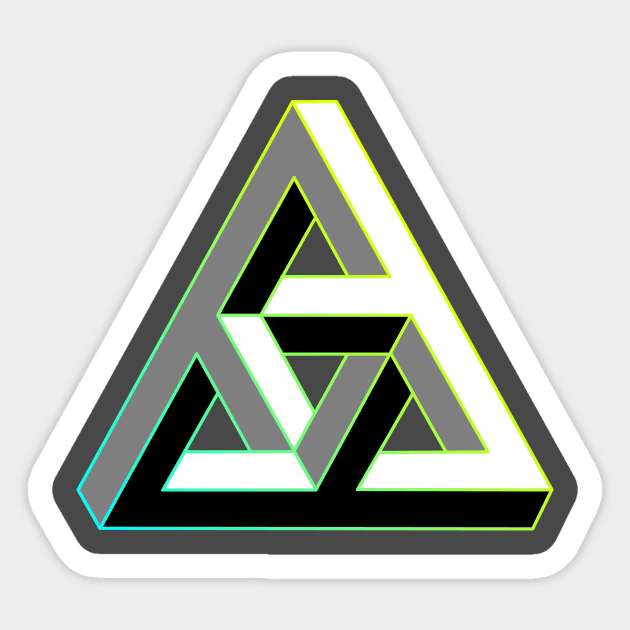 Even more impossible triangle with cyan to yellow gradient edge Sticker by TRIME